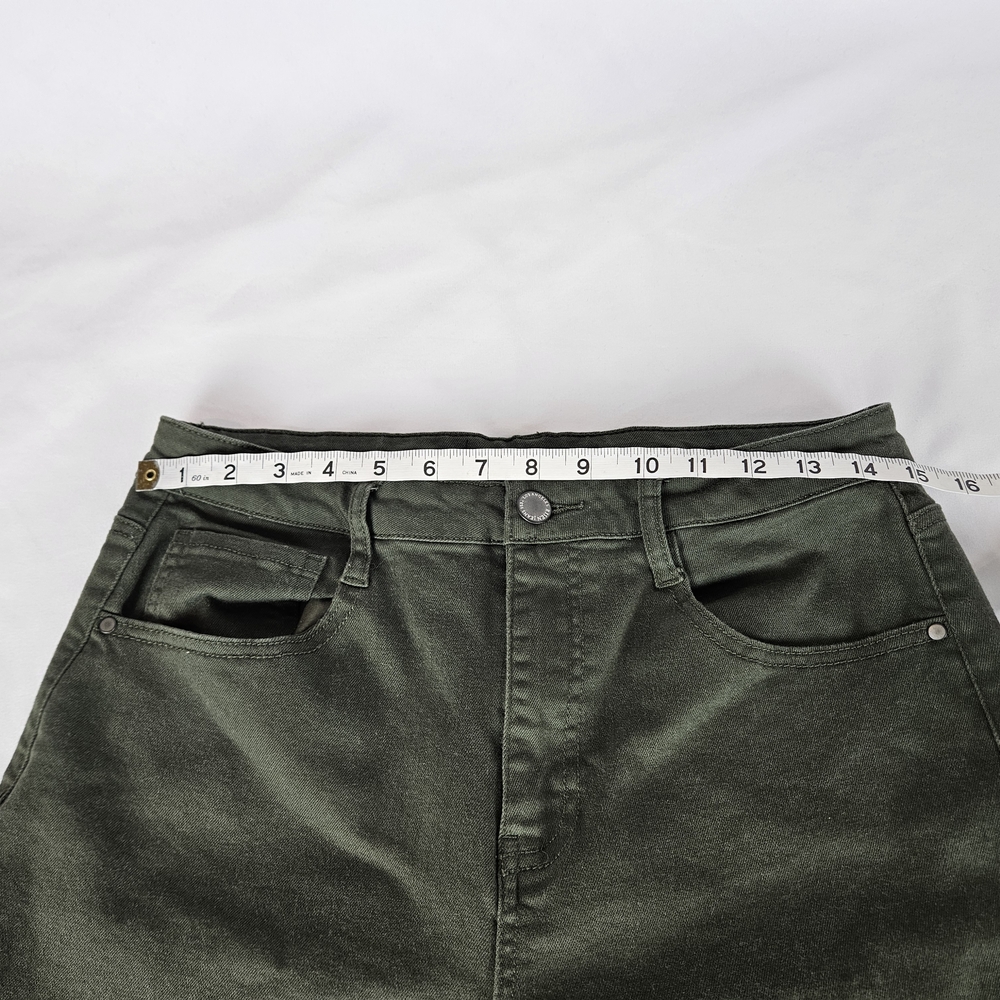 Risen Olive Green Cropped Women's Jeans - Picture 6 of 8